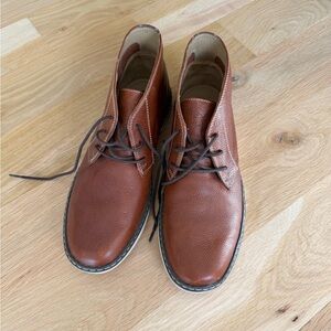 Boy's Brown Leather Lace-Up Chukka Boots